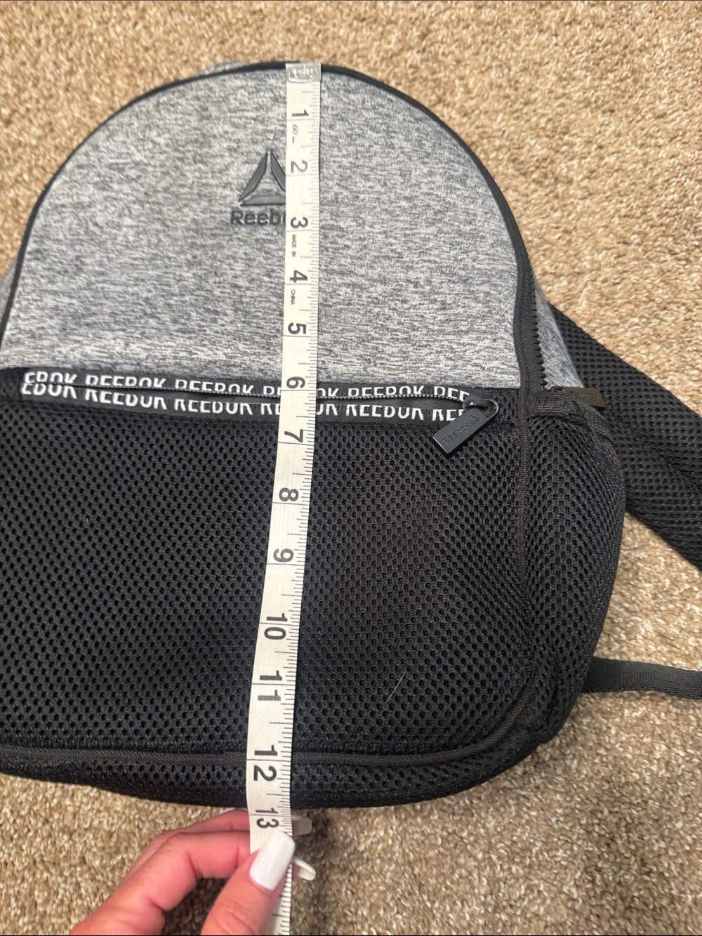 Reebok Gray and Black Mesh Front unisex mini Backpack excellent condition gym
